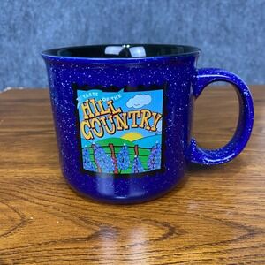 H-E-B Cafe Ole Taste of‎ the Hill Country Coffee Mug Speckled Blue Texas 18oz